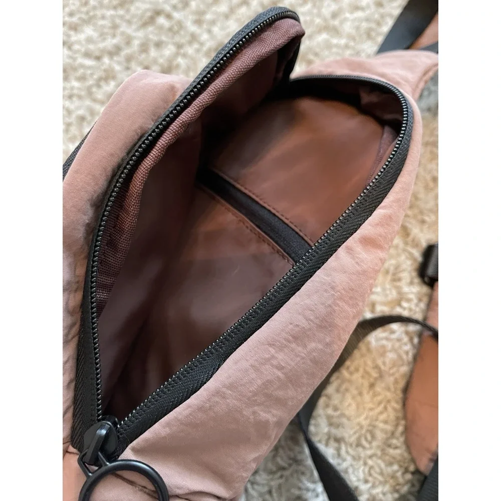 ODODOS Daily Sling Bag Crossbody Chest Bag Adjustable Strap Lightweight Brown